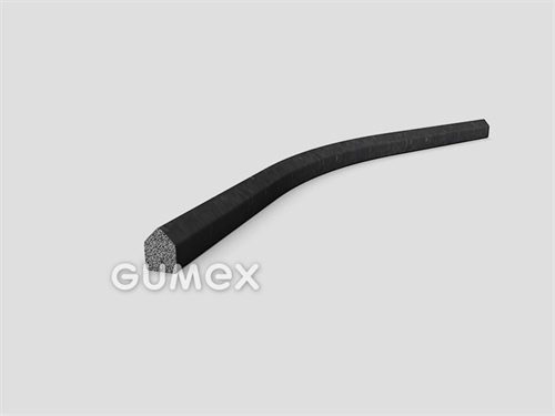 Mikroporézny profil tvarový, 8x6mm, hustota 500kg/m3, EPDM, -30°C/+80°C, čierny